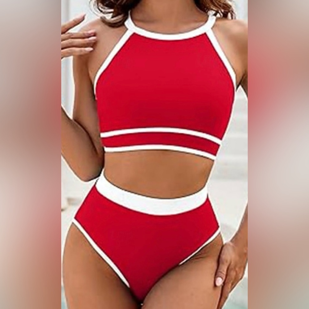 Blooming Jelly Chic Red and White Women's Bikini Set NWT